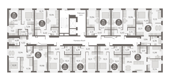 
  Продается 2-комн. квартира, 65.44 м², ЖК Первый на Титова
. Фото 1.