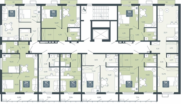 
  Продается 1-комн. квартира, 55.42 м², ЖК Дом в Мичуринском, корпус 2.3
. Фото 1.