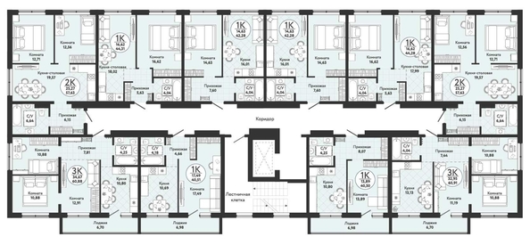 
  Продается 1-комн. квартира, 40.51 м², ЖК Одоевский, дом 4
. Фото 1.
