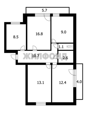 
  Продается 4-комн. квартира, 74.2 м², 2-я Портовая ул, д. 6
. Фото 19.