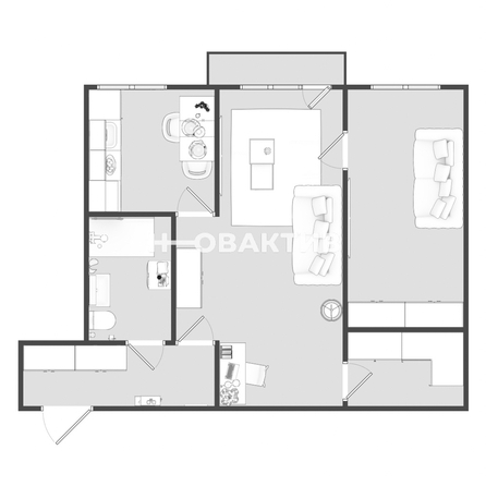 
  Продается 2-комн. квартира, 44.2 м², Народная ул, д. 15/1
. Фото 2.