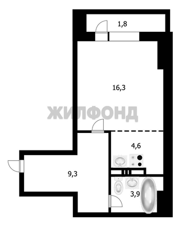 
  Продается 1-комн. квартира, 33.7 м², ЖК Сибиряков - гвардейцев, д. 62/6, б/с 1
. Фото 9.