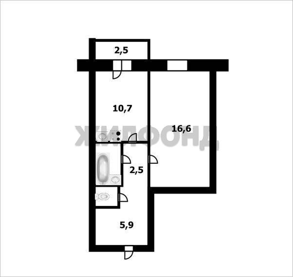 
  Продается 1-комн. квартира, 40.4 м², Виктора Шевелева ул, д. 20
. Фото 9.