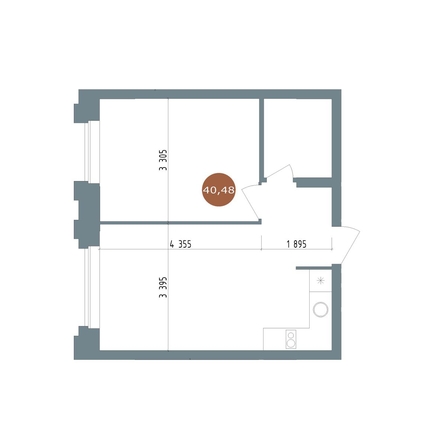 
  Продается 2-комн. квартира, 40.48 м², ЖК 19/56 Кварталы Телецентра, сек 4
. Фото 1.