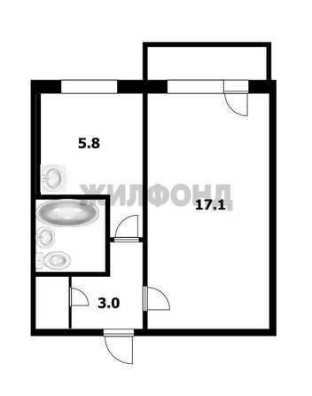
  Продается 1-комн. квартира, 29.7 м², Челюскинцев ул, д. 12
. Фото 2.