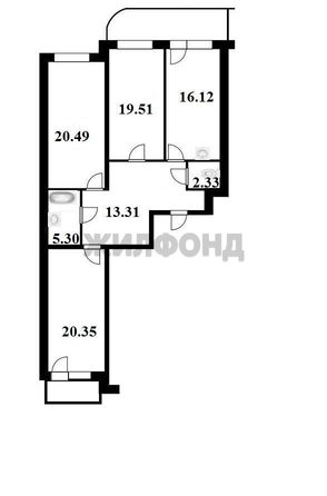 
  Продается 3-комн. квартира, 97.85 м², ЖК Ельцовский, 1-2 б/с
. Фото 13.