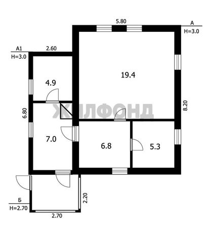 
  Продается дом, 43.4 м², село Толмачево
. Фото 14.
