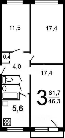 
  Сдается 3-комн. квартира, 60.1 м², Полтавская ул, д. 43
. Фото 16.