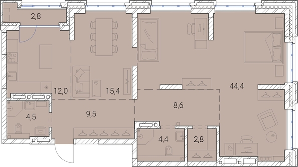 
  Продается 1-комн. квартира, 104.4 м², ЖК Тайм Сквер
. Фото 19.