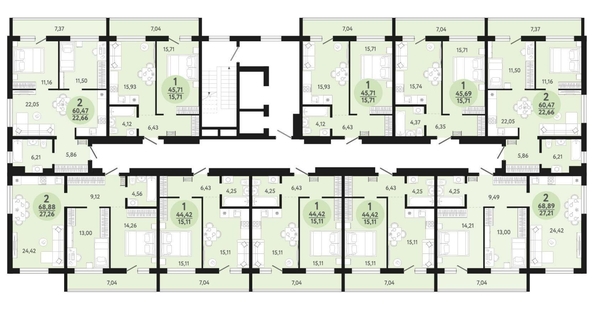 
  Продается 1-комн. квартира, 44.42 м², ЖК Новый парк, дом 3
. Фото 1.