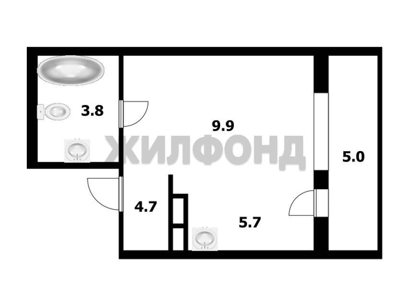 
  Продается студия, 26.6 м², ЖК Тайгинский парк, дом 1
. Фото 8.