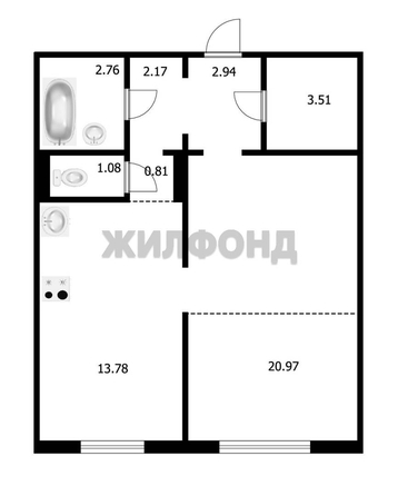 
  Продается 1-комн. квартира, 48.6 м², Александра Чистякова ул, д. 2/2
. Фото 11.