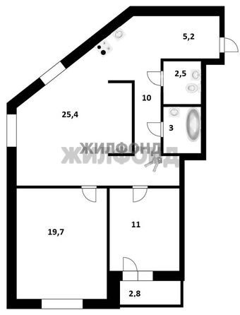 
  Продается 3-комн. квартира, 79.6 м², ЖК Дом на шамшиных
. Фото 25.