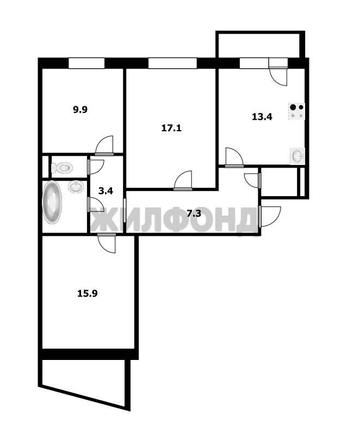 
  Продается 3-комн. квартира, 73.7 м², Гребенщикова ул, д. 10
. Фото 20.
