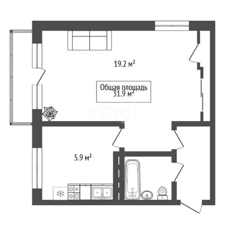 
  Продается 1-комн. квартира, 31.9 м², Цветной проезд, д. 17
. Фото 6.