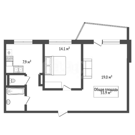 
  Продается 2-комн. квартира, 53.9 м², Арбузова ул, д. 16
. Фото 6.
