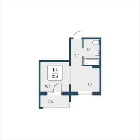 
  Продается 1-комн. квартира, 31.4 м², Сибиряков-Гвардейцев ул, д. 53/7
. Фото 1.