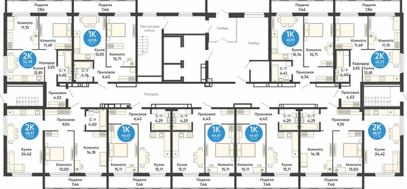
  Продается 2-комн. квартира, 52.48 м², ЖК Квартал на Большой, дом 1
. Фото 1.