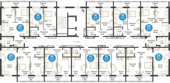 
  Продается 1-комн. квартира, 44.46 м², ЖК Квартал на Большой, дом 1
. Фото 1.