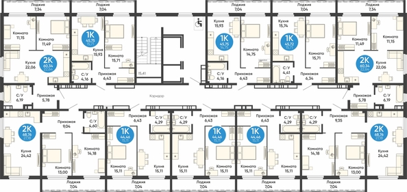 
  Продается 1-комн. квартира, 45.72 м², ЖК Квартал на Большой, дом 1
. Фото 1.