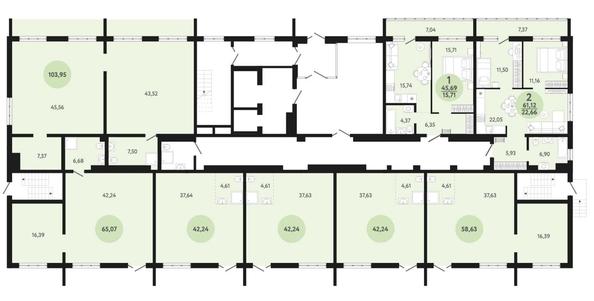 
  Продается 2-комн. квартира, 61.12 м², ЖК Новый парк, дом 3
. Фото 1.
