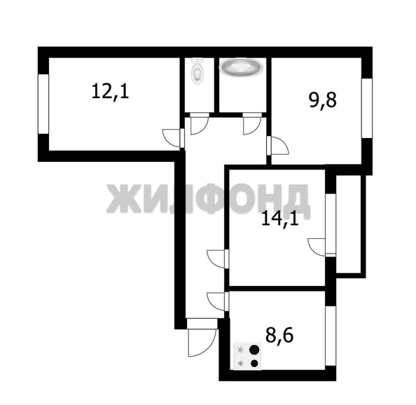
  Продается 3-комн. квартира, 61.5 м², Сибирская ул, д. 51
. Фото 1.