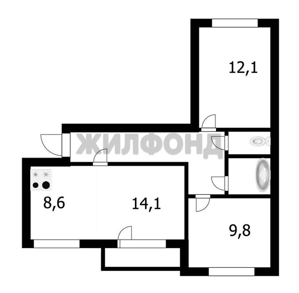 
  Продается 3-комн. квартира, 61.5 м², Сибирская ул, д. 51
. Фото 26.