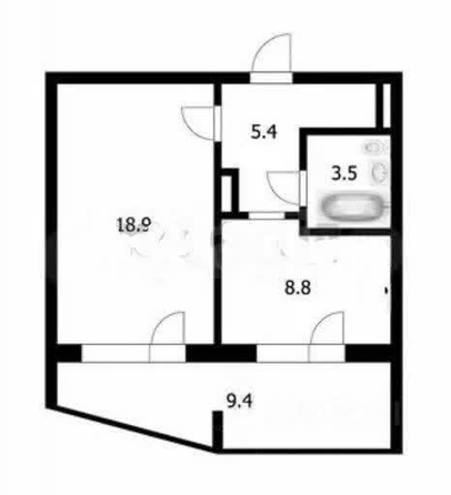 
  Сдается 1-комн. квартира, 42 м², Мясниковой ул, д. 4
. Фото 38.