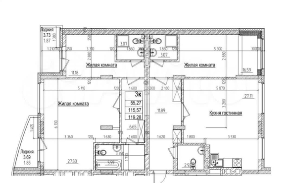 
  Продается 3-комн. квартира, 115.2 м², Дуси Ковальчук ул, д. 242
. Фото 2.