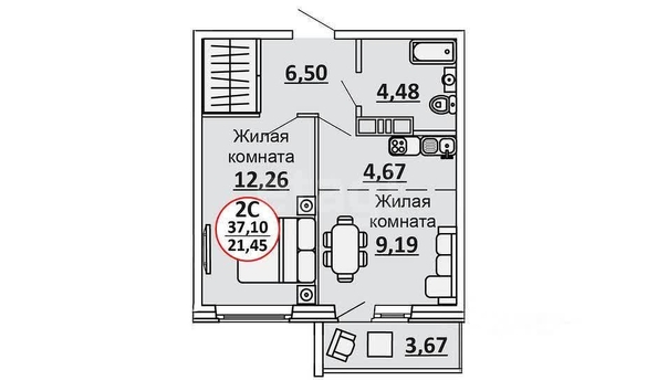 
  Продается студия, 37 м², ЖК Весенний, Заречная 39, дом 1/4
. Фото 2.
