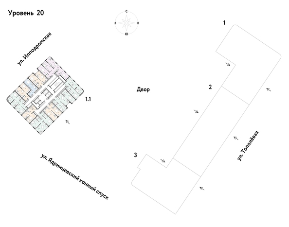
  Продается 2-комн. квартира, 70.35 м², ЖК Страна.Тополевая, корпус 1
. Фото 1.
