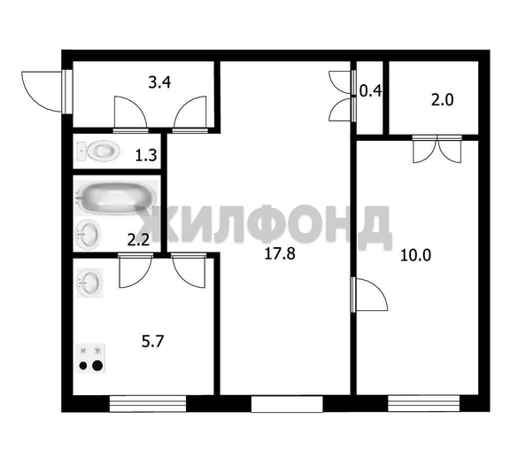 
  Продается 2-комн. квартира, 42.8 м², Фасадная ул, д. 26
. Фото 21.