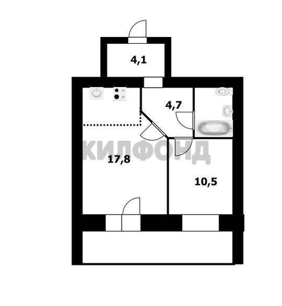 
  Продается 2-комн. квартира, 45.2 м², 2-й (4 мкр.) кв-л, д. 231
. Фото 7.
