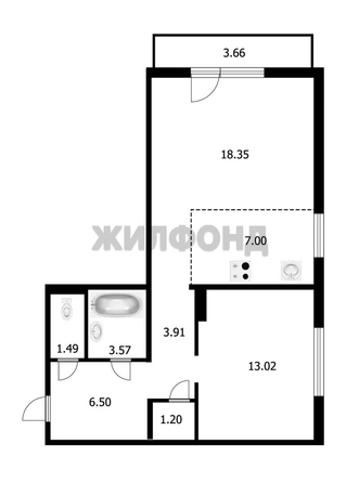 
  Продается 2-комн. квартира, 56.14 м², Николая Сотникова ул, д. 15
. Фото 28.