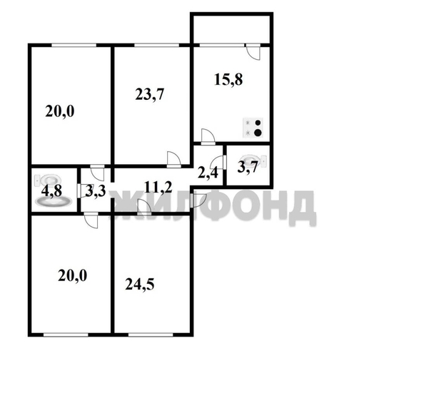 
  Продается 4-комн. квартира, 129.4 м², Виктора Уса ул, д. 7/1
. Фото 11.