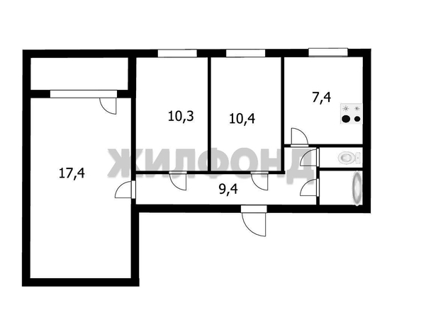 
  Продается 3-комн. квартира, 58.1 м², Крылова ул, д. 53
. Фото 12.