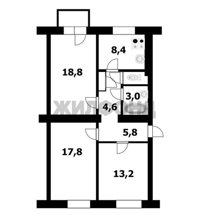 
  Продается 3-комн. квартира, 75.6 м², Щетинкина ул, д. 48
. Фото 19.