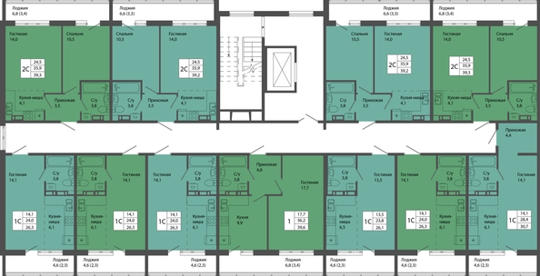 
  Продается 2-комн. квартира, 39.3 м², ЖК Родина, дом 4
. Фото 1.