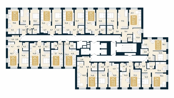 
  Продается 3-комн. квартира, 65.4 м², ЖК Первый на Есенина, дом 3
. Фото 1.