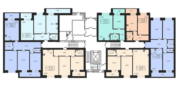 
  Продается 2-комн. квартира, 42.1 м², ЖК Квартал на Большой, дом 1
. Фото 1.