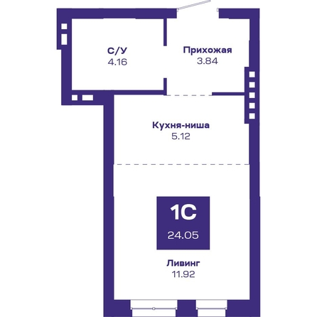 
  Продается 1-комн. квартира, 24.66 м², ЖК Базилик, дом 2
. Фото 1.