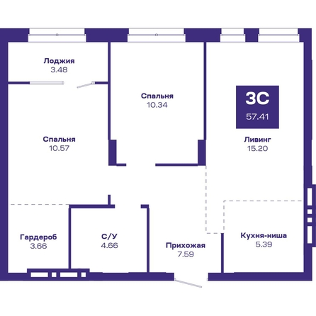 
  Продается 3-комн. квартира, 58.16 м², ЖК Базилик, дом 2
. Фото 1.