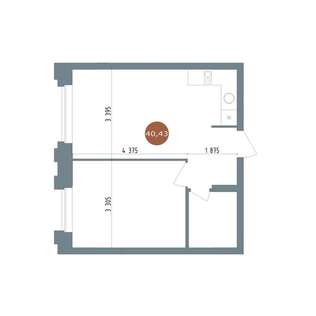 
  Продается 2-комн. квартира, 40.43 м², ЖК 19/56 Кварталы Телецентра, сек 4
. Фото 1.