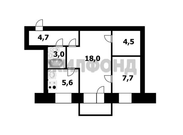 
  Продается 2-комн. квартира, 43.5 м², Гоголя ул, д. 223
. Фото 9.