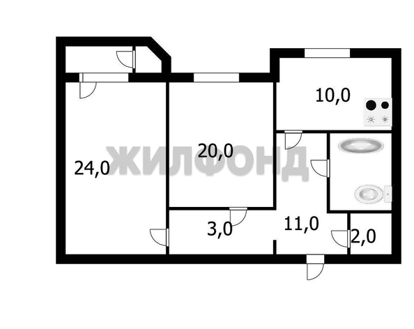 
  Продается 2-комн. квартира, 75.7 м², Железнодорожная ул, д. 14
. Фото 2.