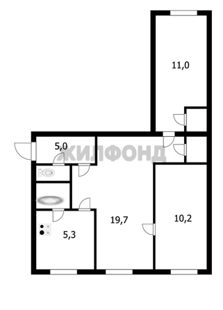 
  Продается 3-комн. квартира, 55 м², Блюхера ул, д. 73/1
. Фото 15.