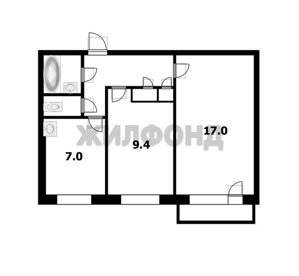 
  Продается 2-комн. квартира, 43.2 м², Бориса Богаткова ул, д. 194/5
. Фото 20.