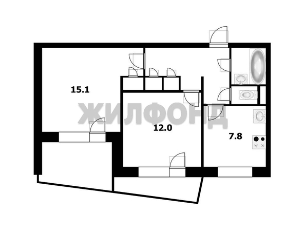 
  Продается 2-комн. квартира, 47.5 м², Сакко и Ванцетти ул, д. 48
. Фото 3.