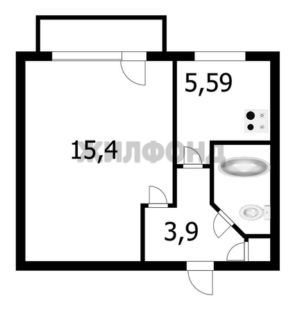 
  Продается 1-комн. квартира, 28.9 м², Гусинобродское ш, д. 19/1
. Фото 8.