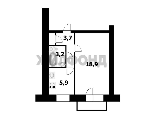 
  Продается 1-комн. квартира, 32.4 м², Невельского ул, д. 63
. Фото 10.